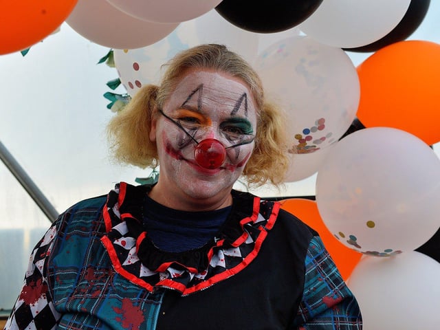 Geraldine Mullan in costume at the Mullan Hope Centre’s Spooky Halloween Markets, in Moville, on Sunday evening last.  Photo: George Sweeney.  DER2244GS – 057