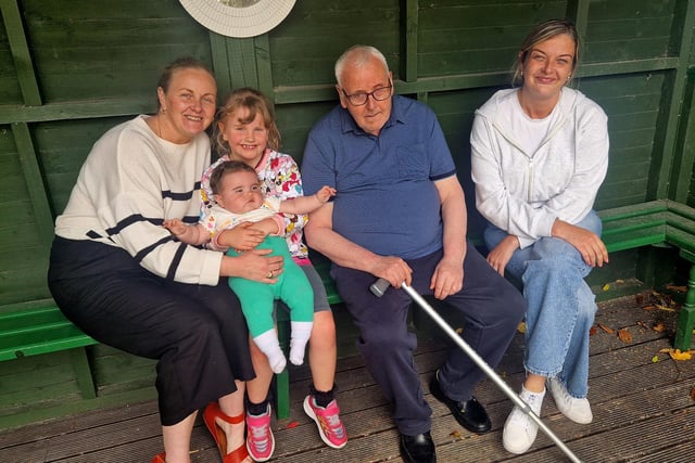 Dunvale House tenant Michael, with his family, at the 30th anniversary celebrations.