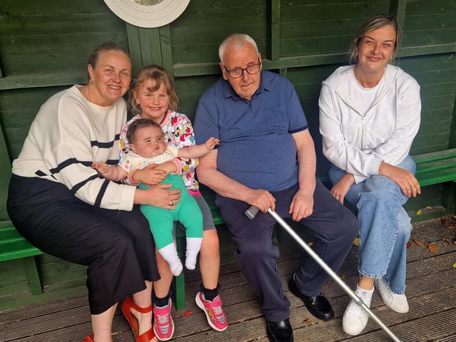 Dunvale House tenant Michael, with his family, at the 30th anniversary celebrations.
