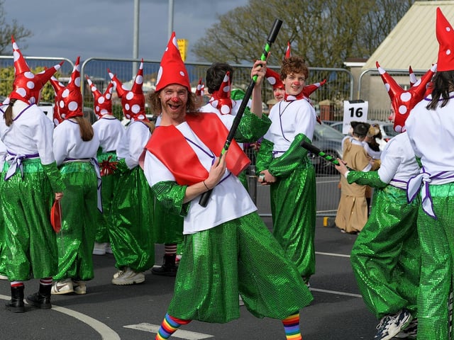 Colourful costumes at the St Patrick’s Day parade. Photo: George Sweeney