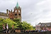 The Apprentice Boys parading on the Derry Walls.