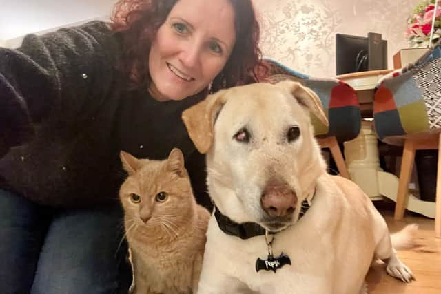 Claire Childs with Peps and Peanut