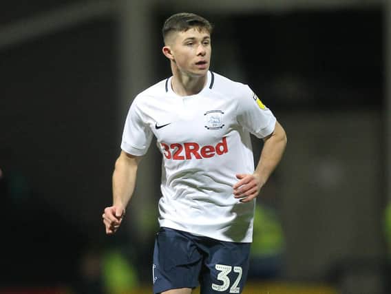 Preston North End's Adam O'Reilly pictured playing against Aston Villa at Deepdale Stadium in 2018.