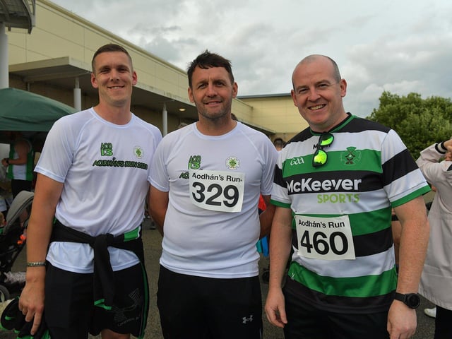 Ruaidhri, Ryan and Darya took part in the annual Aodhan’s 5k race, run, walk Thursday evening last. Photo: George Sweeney. DER2326GS – 45