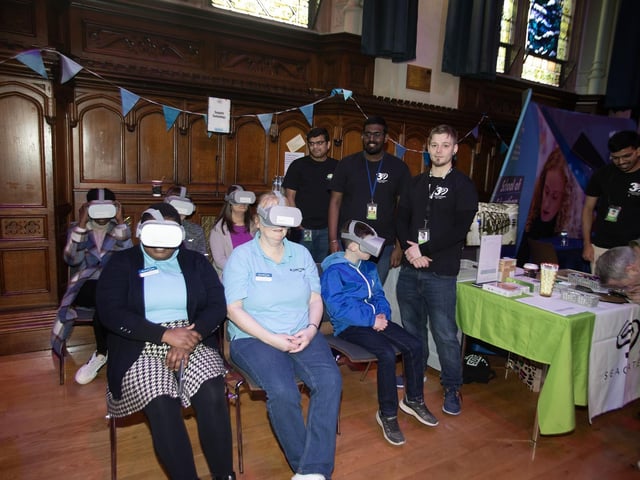 Fun and games at the Seagate stall during Saturday's event. : .