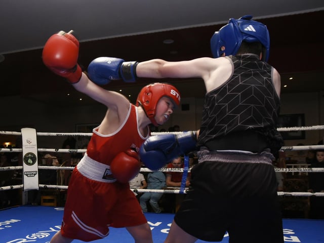 Boy 2 38kg contest, Leon Downey (St Joseph's) v Mel Montague (Bishop Kelly)