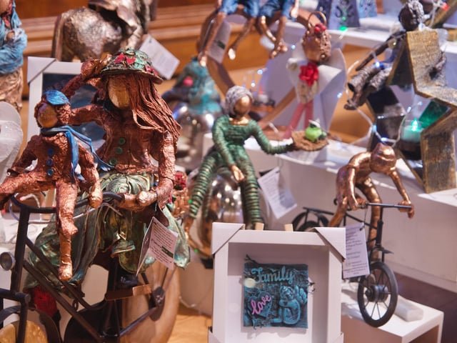 Gloria Perry's Urney Creations products on display.