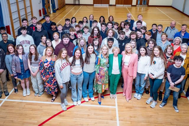 Students, Staff and parents from Lumen Christi College on A-level Results Day 2024.
