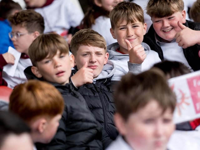 Participants at the Derry Diocese Fan The Flame annual Mass 2025 in Celtic Park.