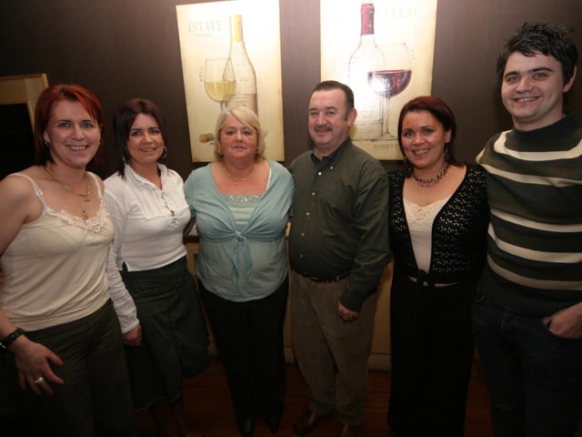 Tony pictured with his wife Bernie, daughters Julie, Majella, Eloise and son Tony 0018/JML : Parties and celebrations January 2006: Tony Devlin.