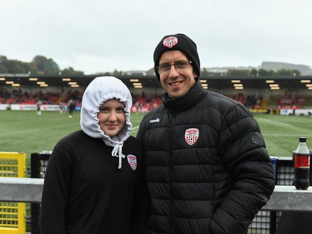 Fans in the Brandywell for Derry City’s game against Shelbourne. Photograph: George Sweeney