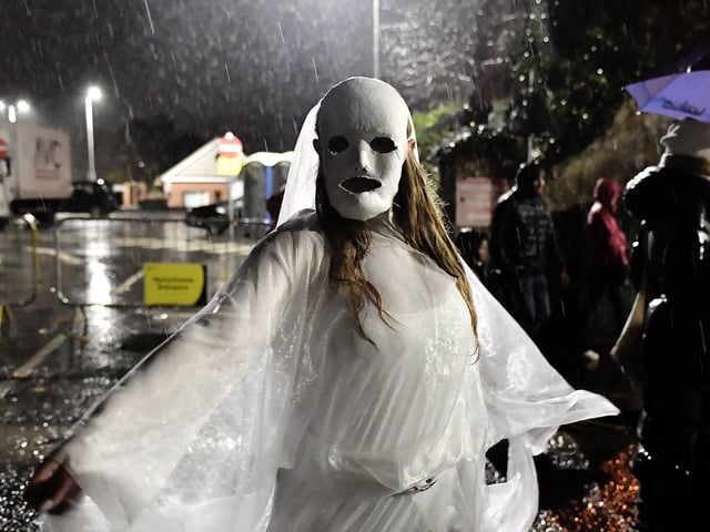 Spooky character at the 2025 Halloween festivities in Derry’s city centre. Photo: George Sweeney