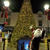 Santa switching on of the Christmas tree lights in Buncrana last year. Photo: George Sweeney. DER2247GS – 94