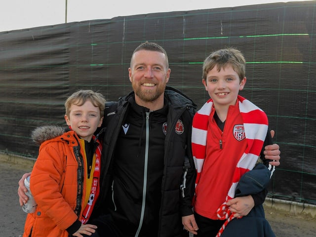 Derry City fans at the Brandywell on Friday evening. Photo: George Sweeney
