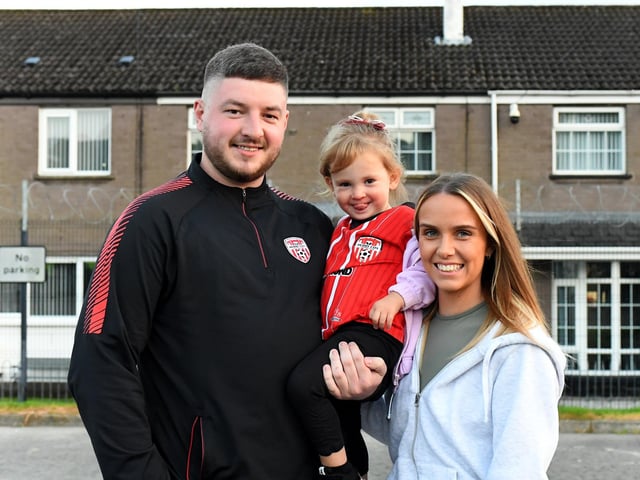 Fans arrive for Derry City’s game against Shamrock Rovers in the Brandywell. Photograph: George Sweeney