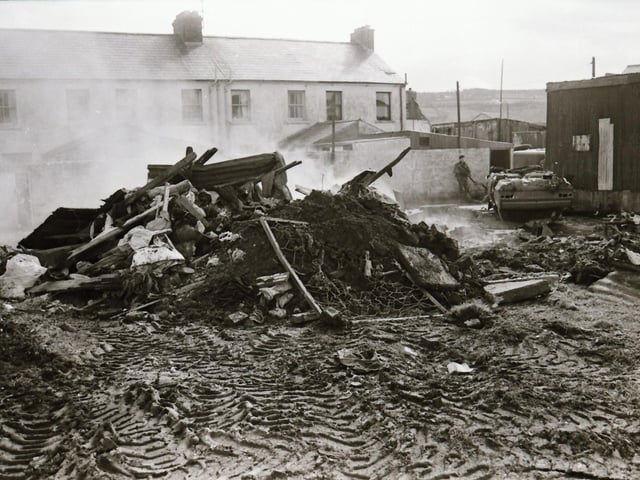 The army were accused of burning a rag storage hut in Hamilton Street in the Brandywell area.