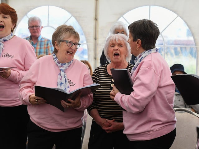 Musical Memories singers perform at the 50th anniversary of the blessing of the Greencastle fleet. Photo: George Sweeney