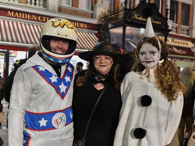 Revellers in costume at the Halloween festivities on Friday evening. Photo: George Sweeney