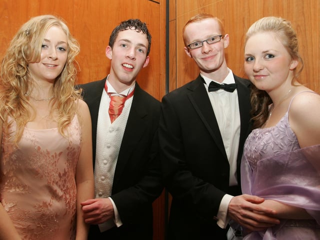 Elisha McCloskey and Amy Doherty with escorts Cahir Muldoon and Peter Doherty. (2911JB08)