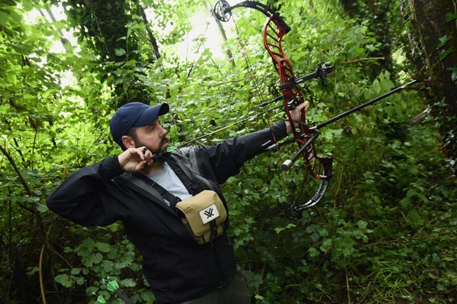 Archer Andrei Teaciuc pictured taking aim during Saturday's event.