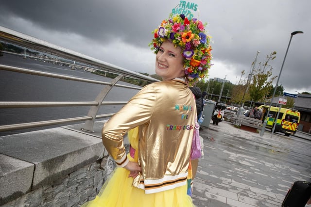 A very colourful Taryn De Vere shows off her costume on Saturday.
