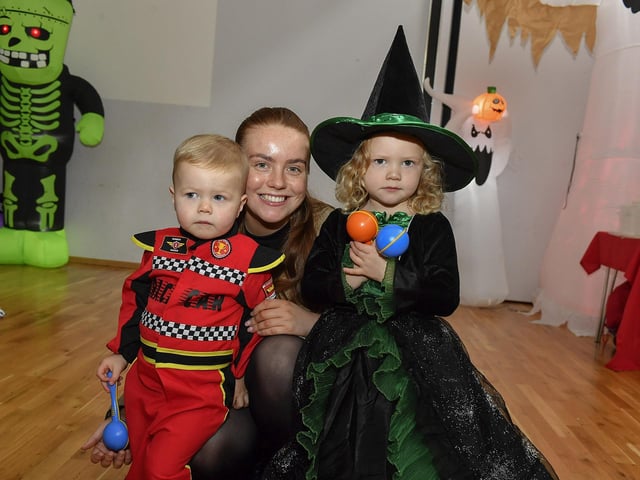 Pictured are young children and relatives at the he Waterside Shared Village cross-community Halloween kids costume party and disco with entertainment from Jo Jingles and Gary McMusic.