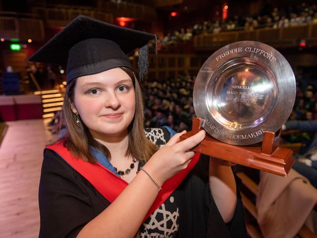 The Freddie Clifford Award for HND Art & Design (Arts Practice) went to Chloe Caldwell at NWRC’s Higher Education Graduation Ceremony.