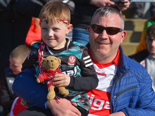 Fans in Celtic Park for Derry’s encounter with Donegal. Photo: George Sweeney
