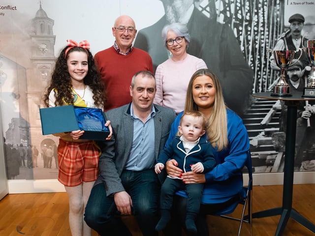 John and Geraldine O'Neill celebrating their granddaughter Tori's success with son Mark and Stephanie at a special reception in The Alley Theatre.  
