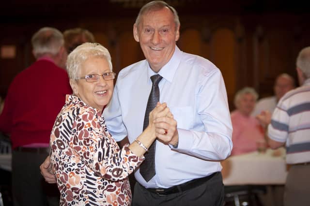 The evergreen Christy McMonagle and partner tripping the light fantastic at the Mayor’s Tea Dance in the Guildhall on Wednesday afternoon. (Photos: Jim McCafferty Photography)