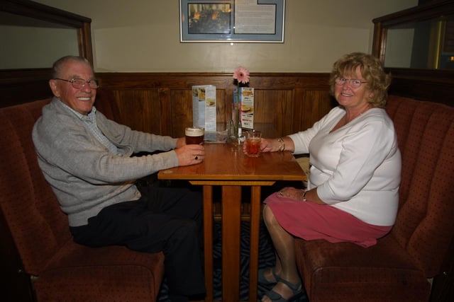 Mr and Mrs Fawke, enjoy a quiet drink at Wetherspoons, in August 2004.