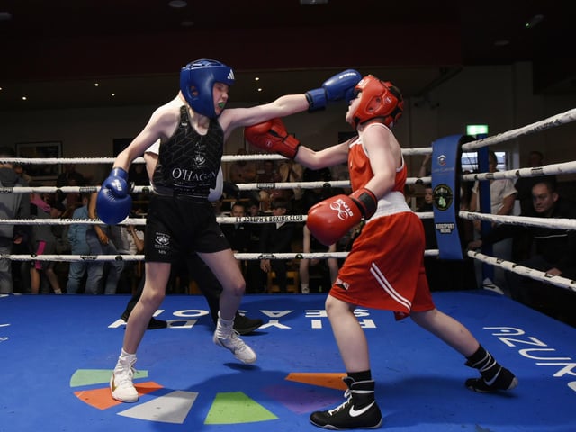 Boy 2 38kg contest, Leon Downey (St Joseph's) v Mel Montague (Bishop Kelly)