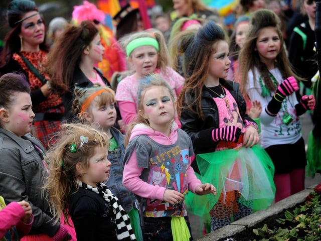 Members of the Streetfeat dance group practice their routine before the big parade in Derry on Sunday. (1803SL40)