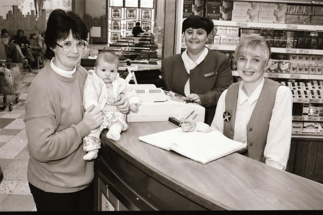 Customers and Staff at West Side Stores in Derry back in May 1994.