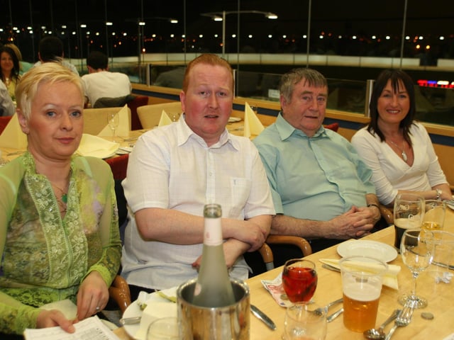 Enjoying a night out at the Lifford Stadium in March 2005.