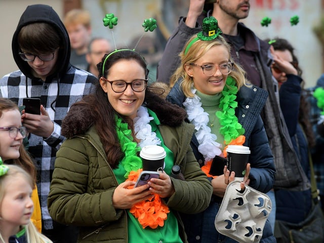 Watching the St Patrick’s Day parade. Photo: George Sweeney.