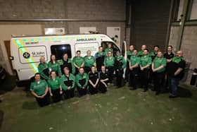 St John Ambulance volunteers alongside ‘PA330’, which has been decommissioned after 147,000 miles on the clock.