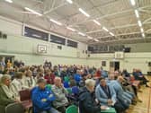 A section of the large crowd pictured at the public meeting.