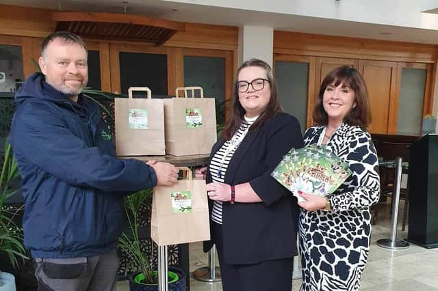 Cyril Quinn, Owner of Springrowth Garden Centre, Mags Anderson, Education Officer at the  Millennium Forum and Karen Sullivan Business Development Officer at the Millennium Forum.