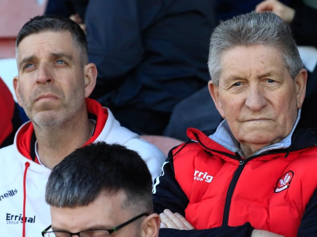 Derry fans at the Ulster GAA Football Championship quarter-final between Derry & Antrim in Celtic Park. (Photo - Tom Heaney, nwpresspics)