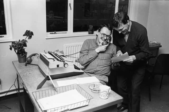 Domhnall MacDermott and Newell McBride in 1985.