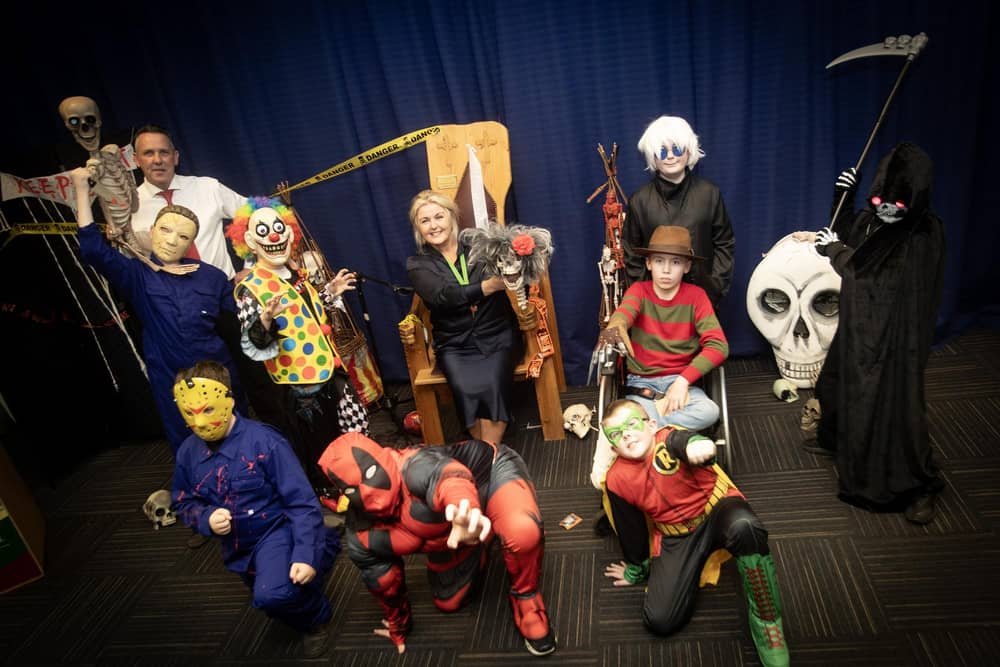 Mrs. Ciara Deane, Principal and Mr. Peter Smith, Literacy Co-Ordinator pictured with some of the prizewinners at the Annual Spooker Prize in St. Joseph's Boys School on Wednesday afternoon. (Photos: Jim McCafferty Photography)