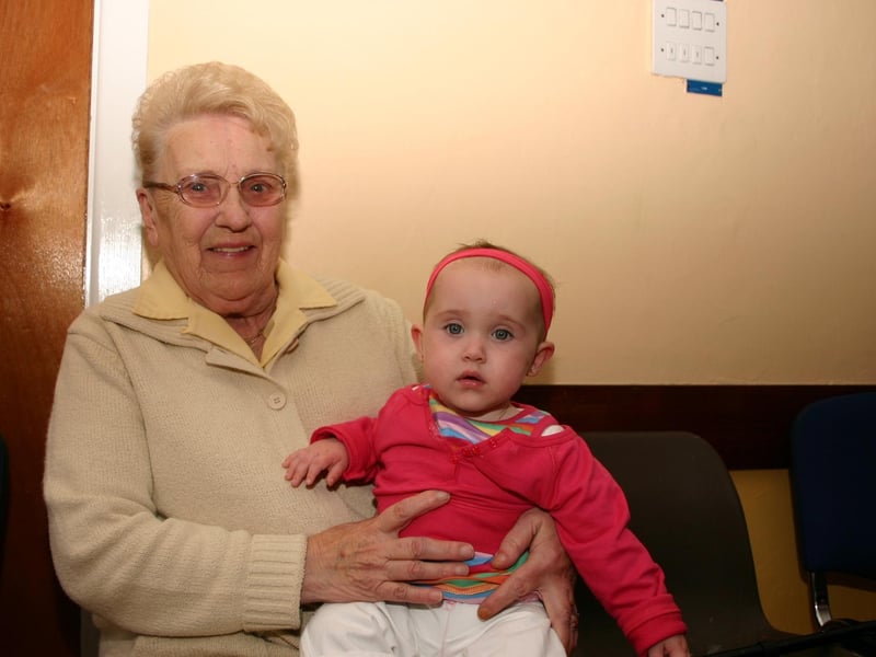 Great Granny Downey with birthday girl Torri enjoying the party. 8454/dd : .