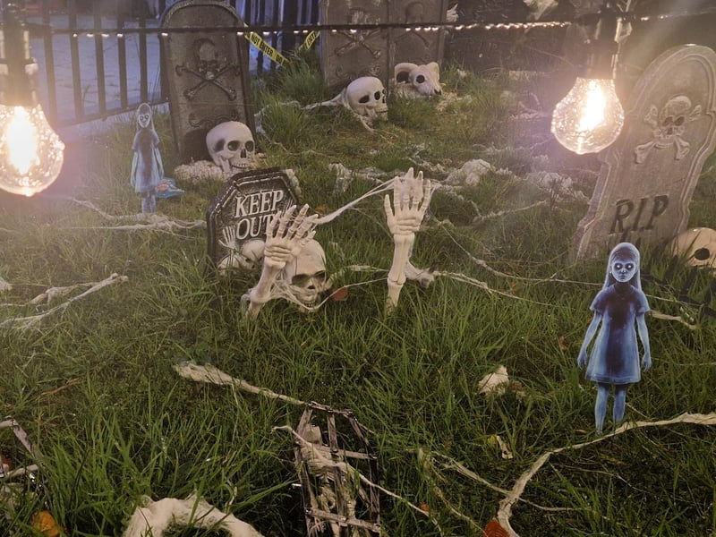 The brilliant Halloween decorations at Ivy Mead Hillocks are drawing crowds and encouraging donations to support the Northlands Addiction Centre.