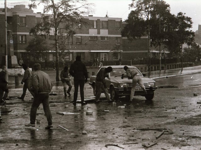 Scenes from the Bogside during rioting on August 12.