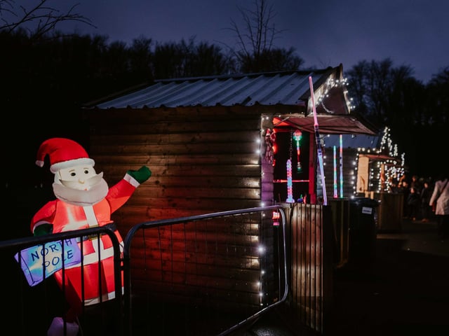 Santa leading the way.