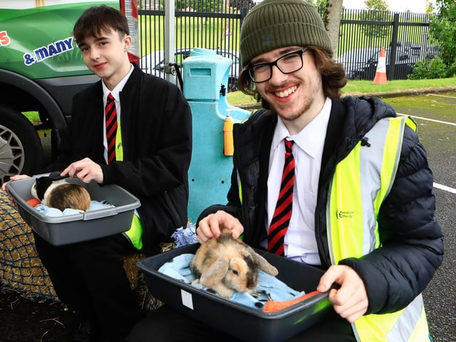 Padraig Dyer and Alex McDevitt smile for camera at the St Brigid’s Heart of Community Festival on Saturday. (Photo - Tom Heaney, nwpresspics)