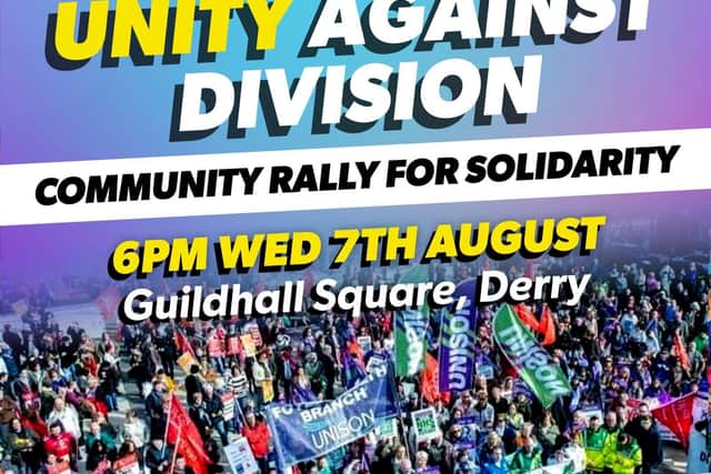 The rally will take place at 6pm in Guildhall Square.