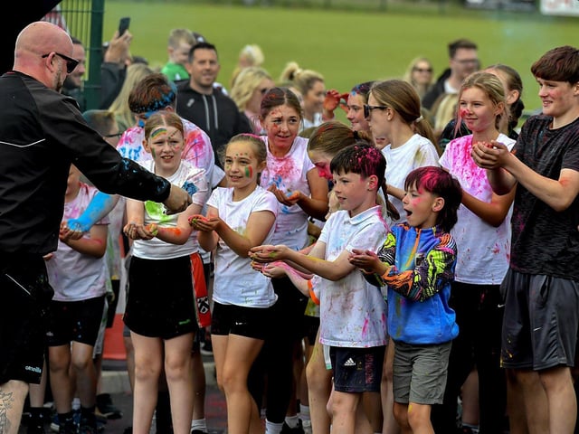 Children’s ‘Colour Dash’ at Na Piarsaigh prior to the club’s Dermot McCrossan Canter the Corrody 5km event, held on Sunday evening last. Photo: George Sweeney