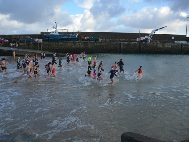 Malin Head Community Christmas Day Swim at Portmor Beach.